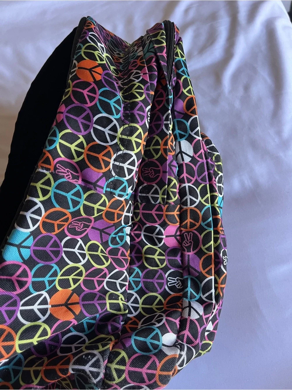 Trans by JanSport Multi-Color Peace Sign Backpack School Bag Organizer OS